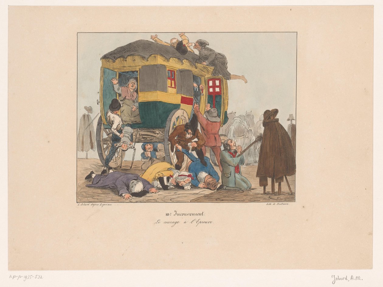 Omnibus con passeggeri viene assalito da Joseph Ambroise Jobard