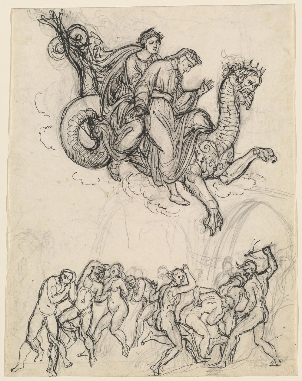 Dante e Virgilio che Cavalcano sul Dorso di Gerione da Joseph Anton Koch
