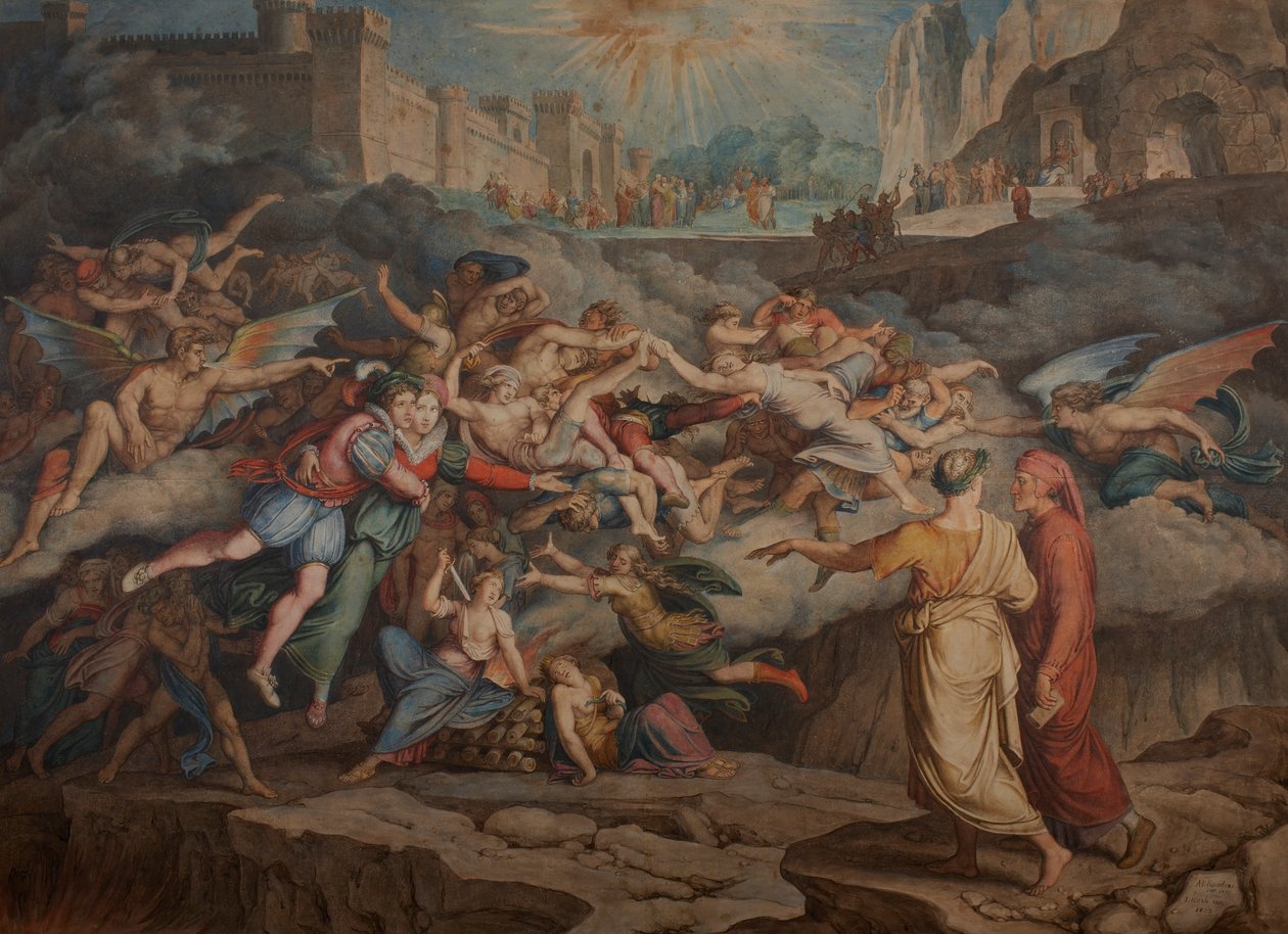 Dante e Virgilio nel secondo cerchio dell