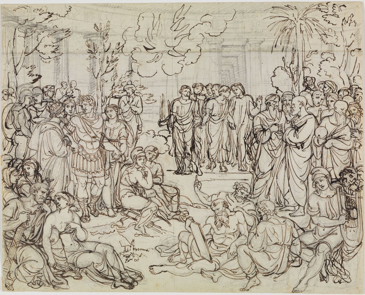 Dante e Virgilio tra i pagani nel Limbo (Inferno di Dante, Canto 4, v. 52) da Joseph Anton Koch
