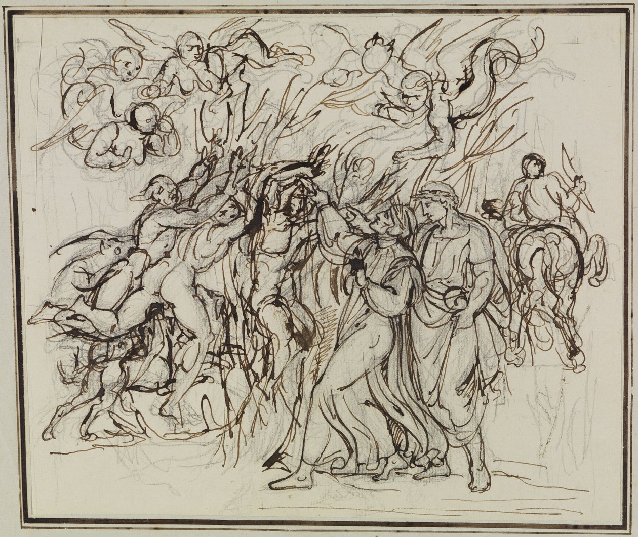 Dante e Virgilio nella foresta dei suicidi (Dante, Inferno, Canto 13, v. 31) da Joseph Anton Koch
