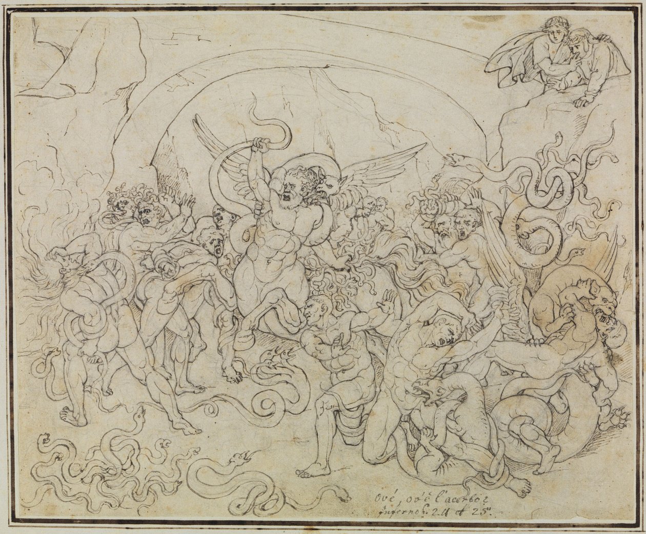 La punizione dei ladri nella valle dei serpenti e dei draghi (Inferno di Dante, Canto 25, V 17) da Joseph Anton Koch