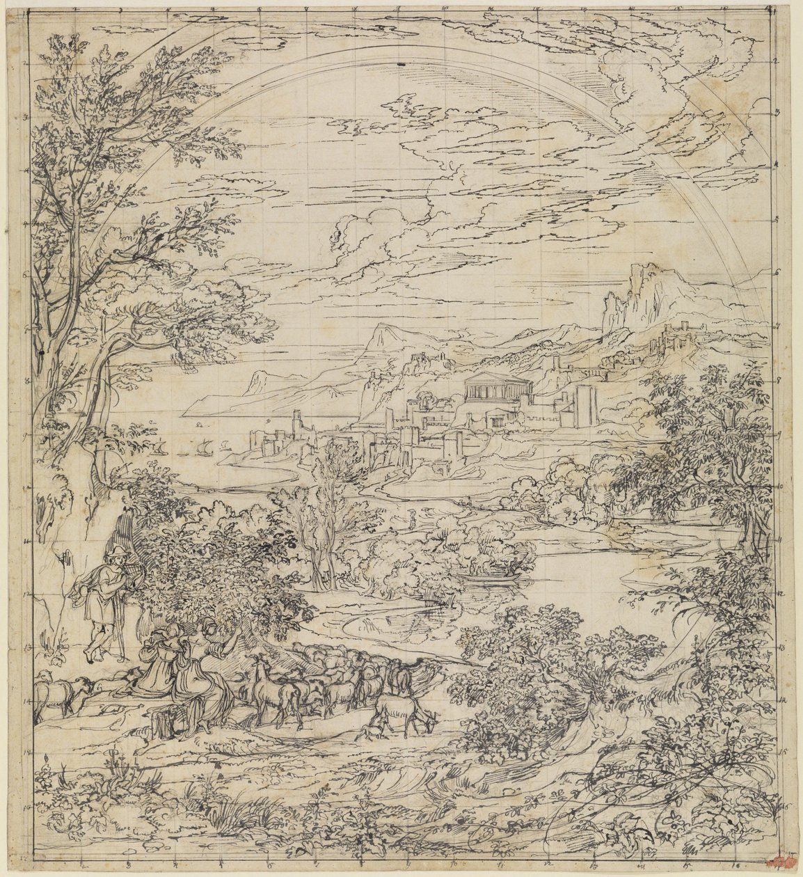 Paesaggio eroico con arcobaleno da Joseph Anton Koch