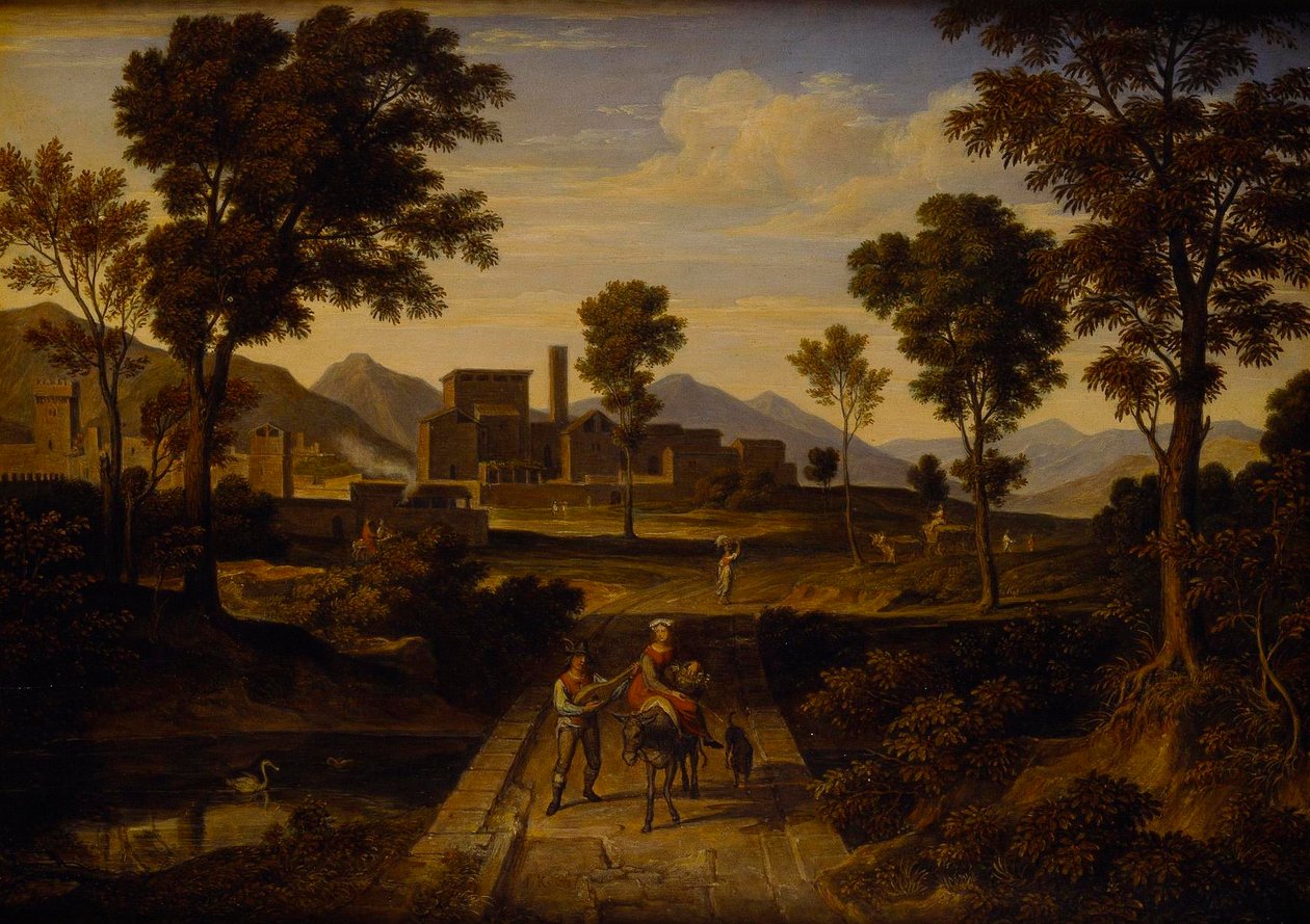 Paesaggio presso Terni con un ponte sul fiume da Joseph Anton Koch