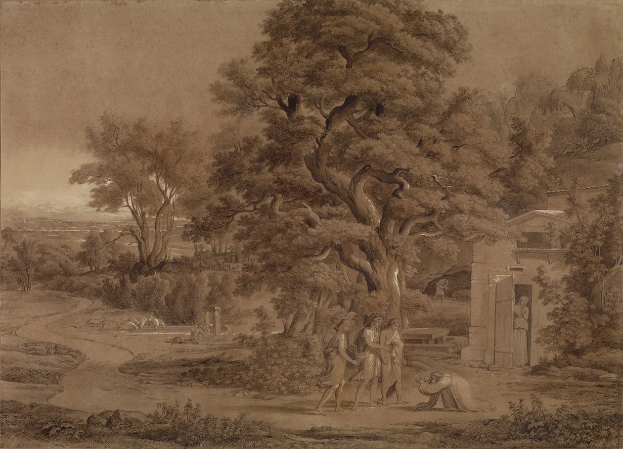 Paesaggio con Abramo e i tre angeli nella valle di Mambre da Joseph Anton Koch