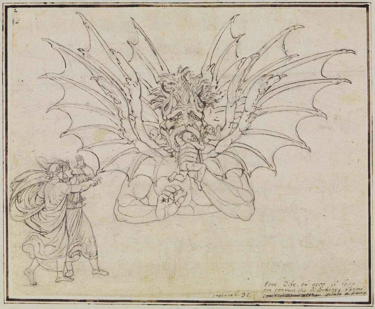 Lucifero (Dante, Inferno, Canto 34, v. 37) da Joseph Anton Koch