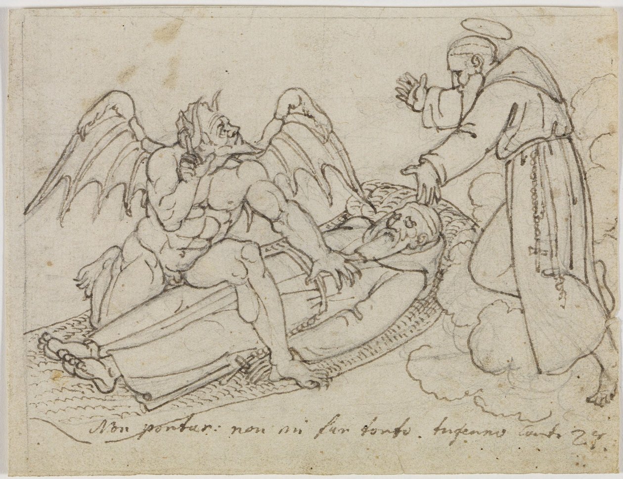 Schizzo su Guido da Montefeltro (Dante, Inferno, Canto 27) da Joseph Anton Koch