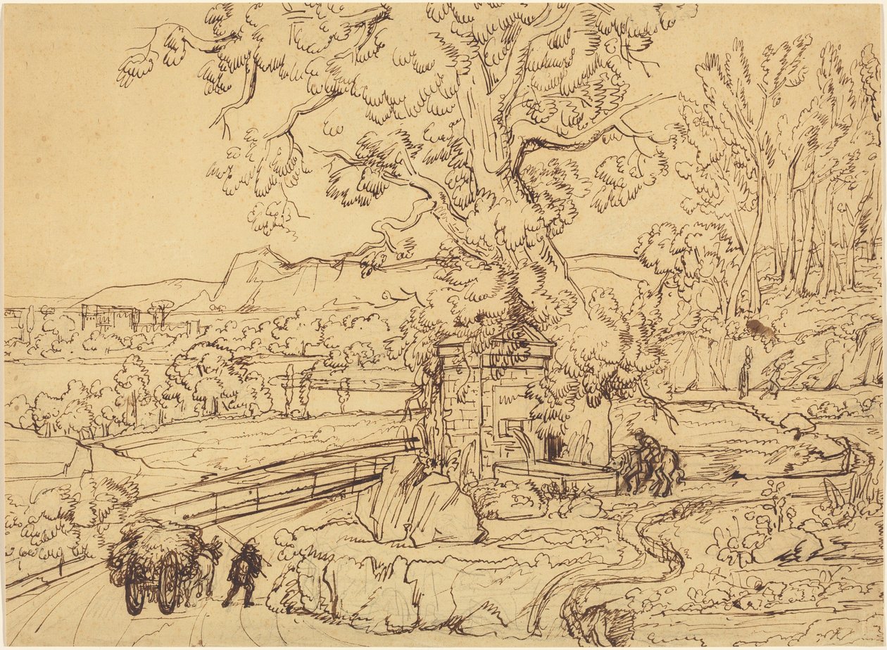 La Campagna romana con una fontana antica da Joseph Anton Koch