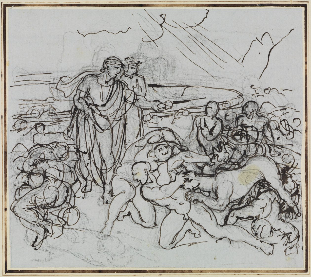 Virgilio placa Cerbero (Inferno di Dante, canto 6, verso 13) da Joseph Anton Koch