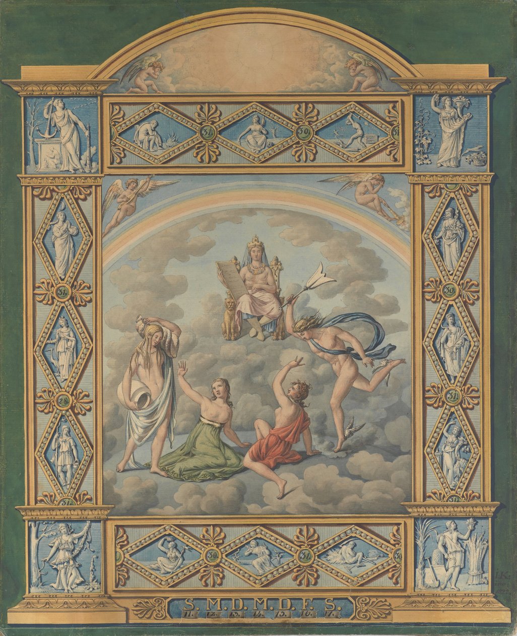 Calendario settimanale, 1822 da Joseph Anton Koch