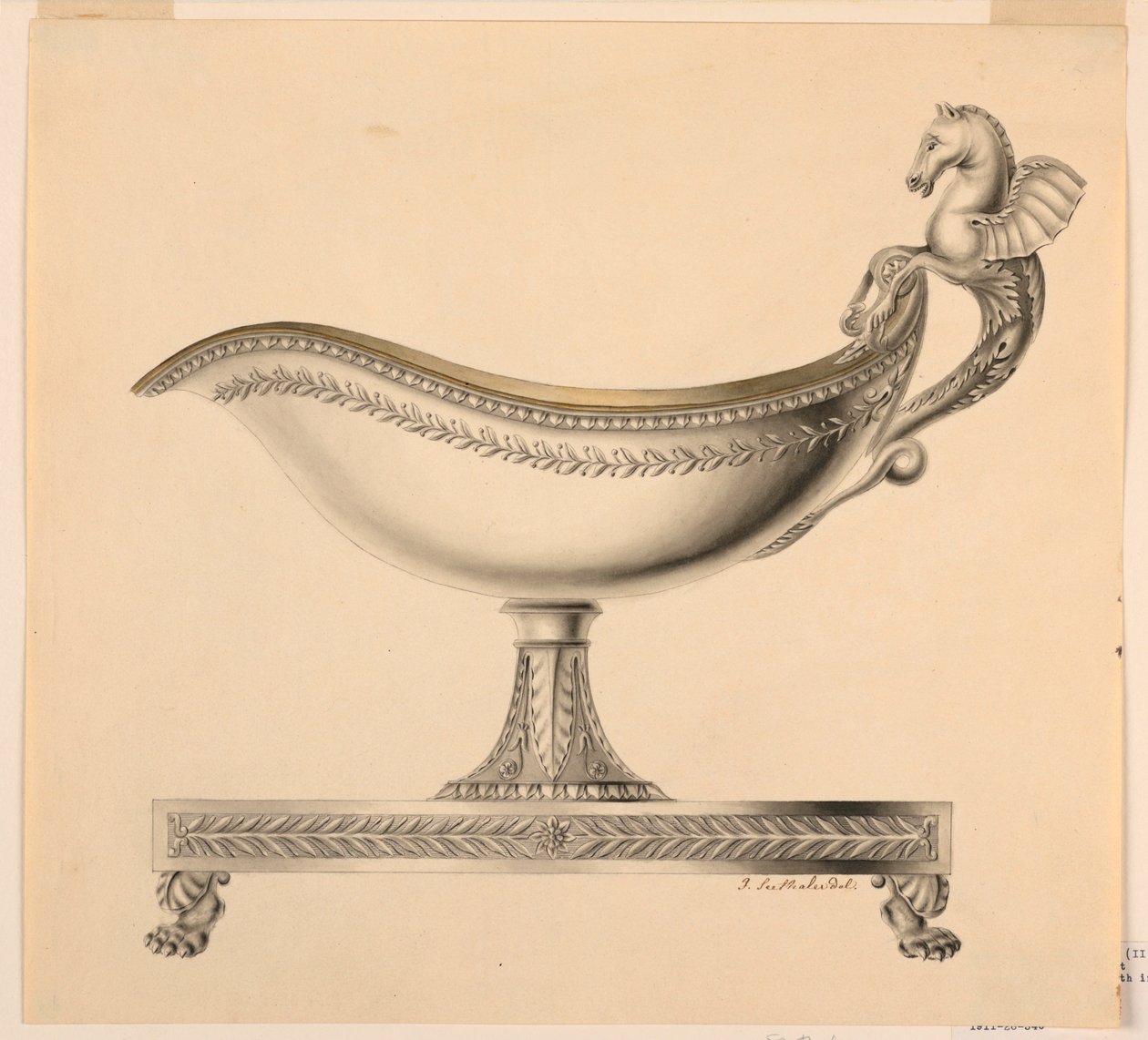 Disegno, prospetto di una barca per salse, 1790-1825 da Joseph Anton Seethaler Ii