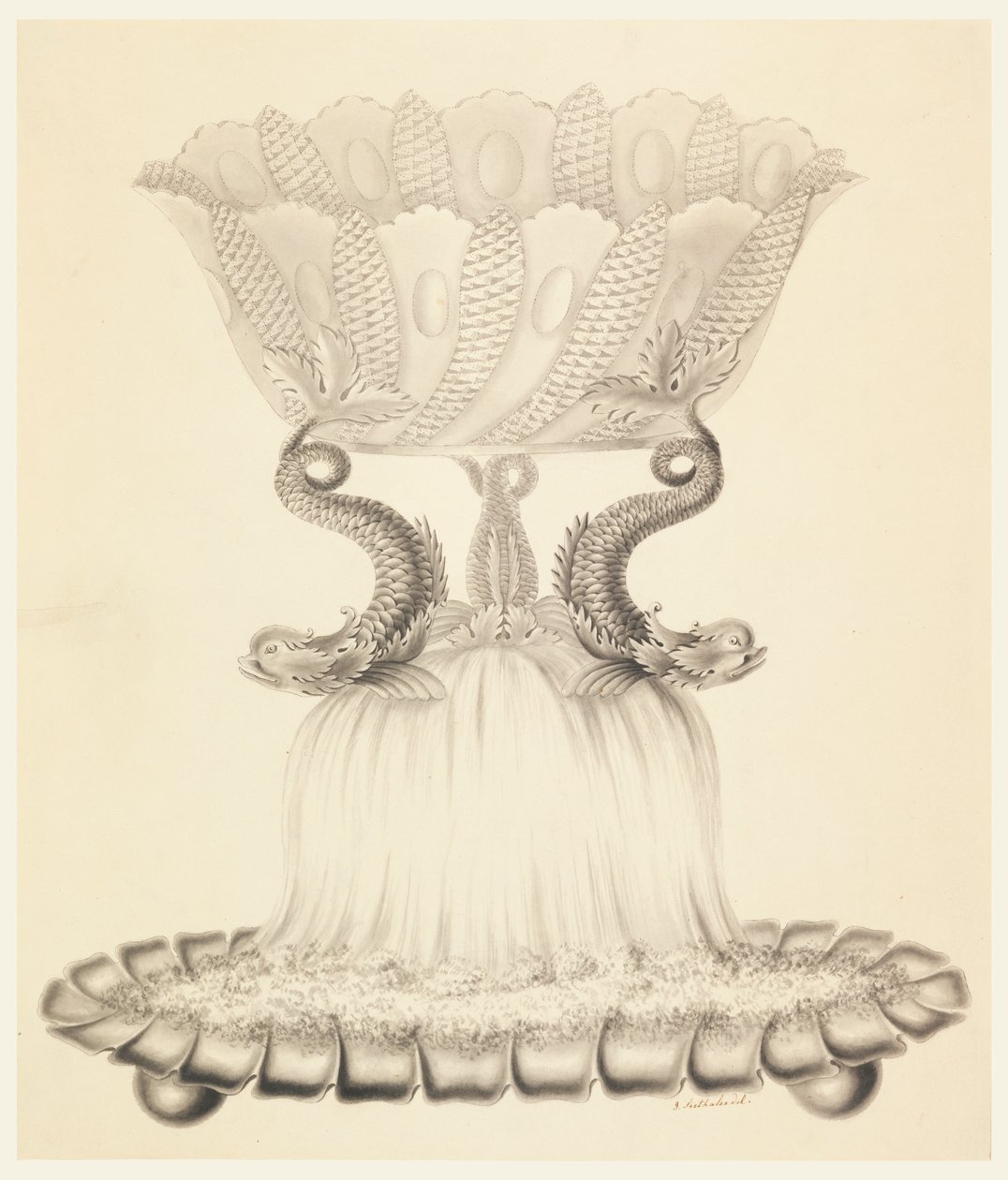 Progetto per una Coppa in Argento e Cristallo da Joseph Anton Seethaler Ii