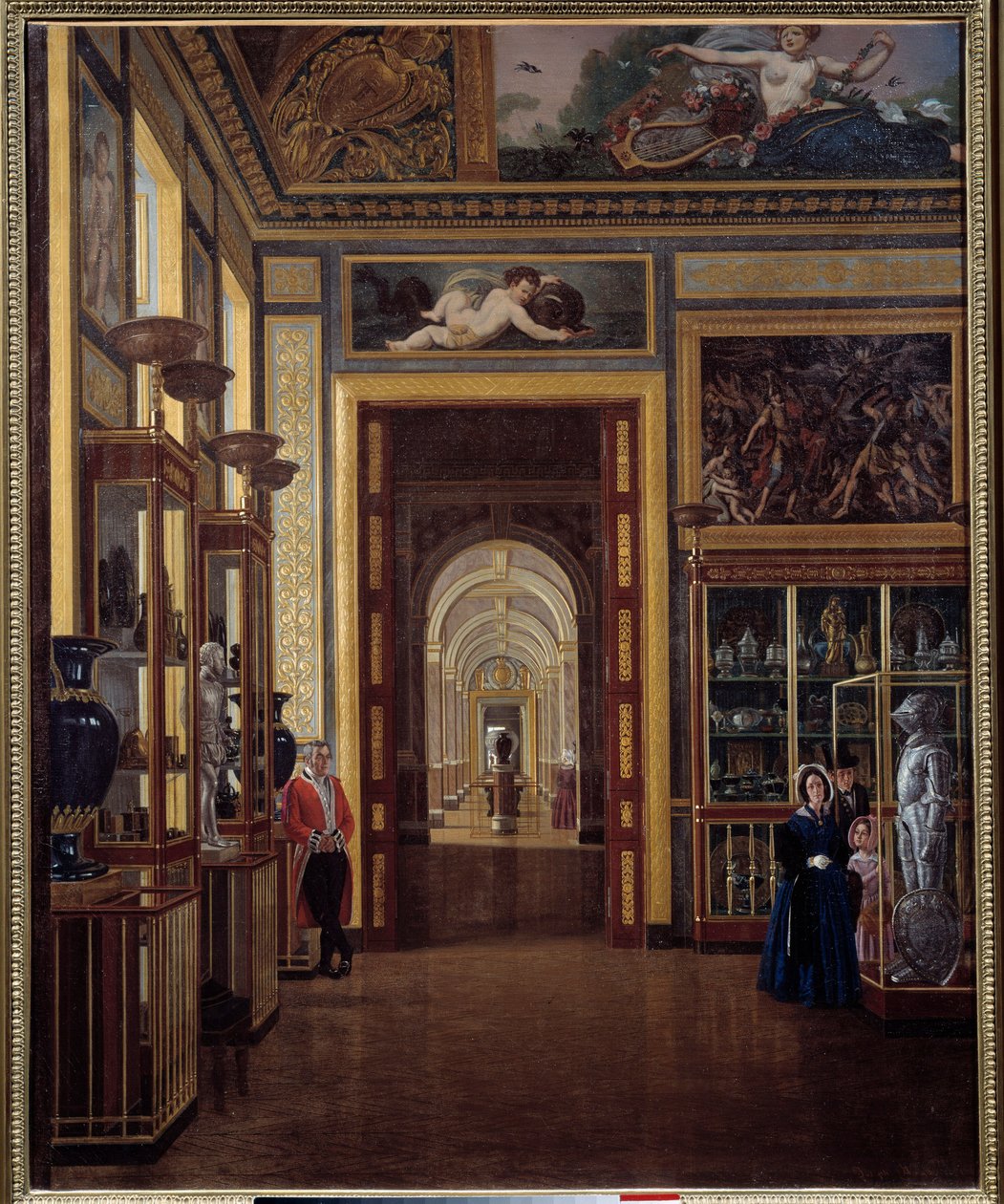 La sala dei gioielli al Louvre e infilata delle sale Carlo X da Joseph Auguste