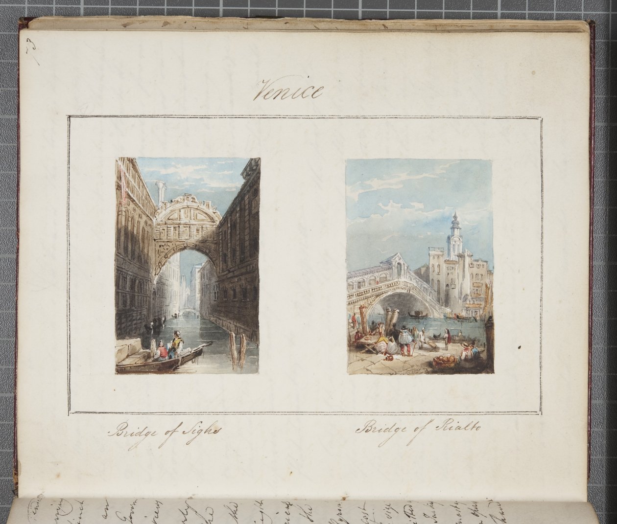 Venezia, incollata nel diario di Thomas Moody di un tour attraverso la Svizzera e l
