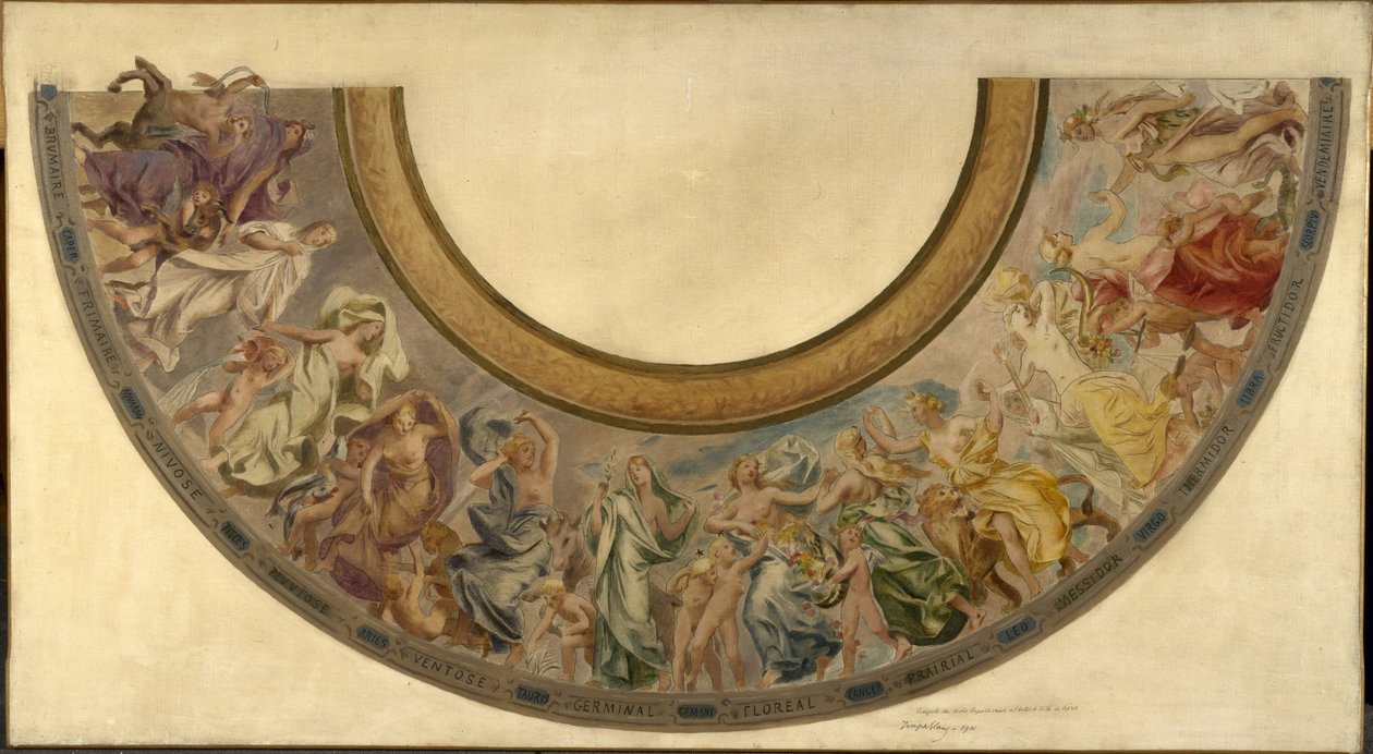 Schizzo per la Scala delle Feste al Municipio di Parigi: Les mois républicains da Joseph Blanc