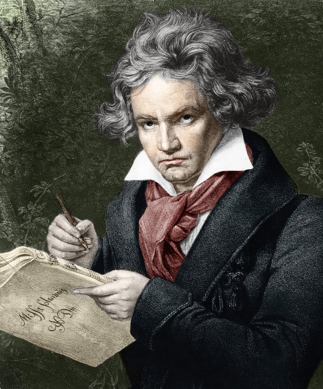 Ludwig van Beethoven (1770-1827), che compone la Missa solemnis, dopo Karl Joseph Stieler (1781-1858) da Joseph Carl (after) Stieler