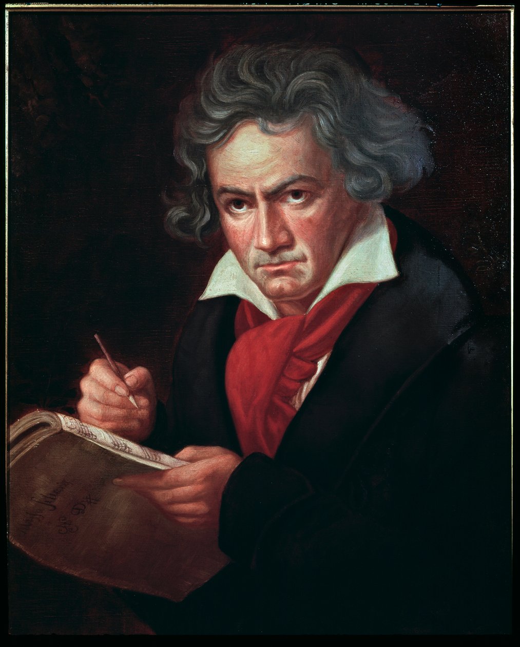 Ritratto di Ludwig van Beethoven (1770-1827), musicista tedesco, mentre compone la Missa solemnis da Joseph Carl Stieler