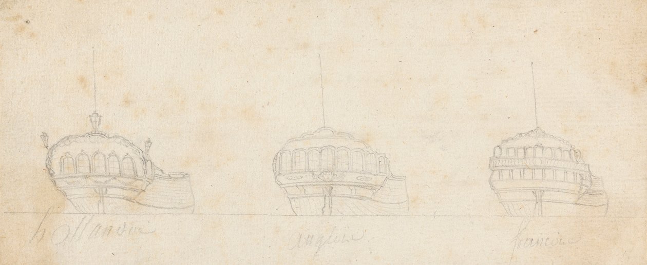 Poppe decorative di tre navi da Joseph Cartwright
