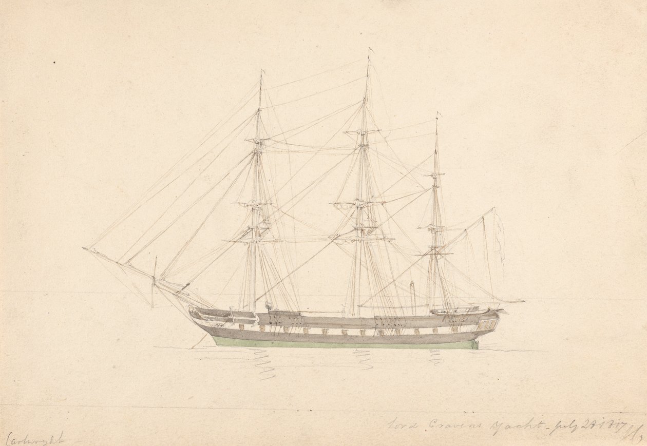 Lo Yacht di Lord Craven, 23 Luglio 1817 da Joseph Cartwright