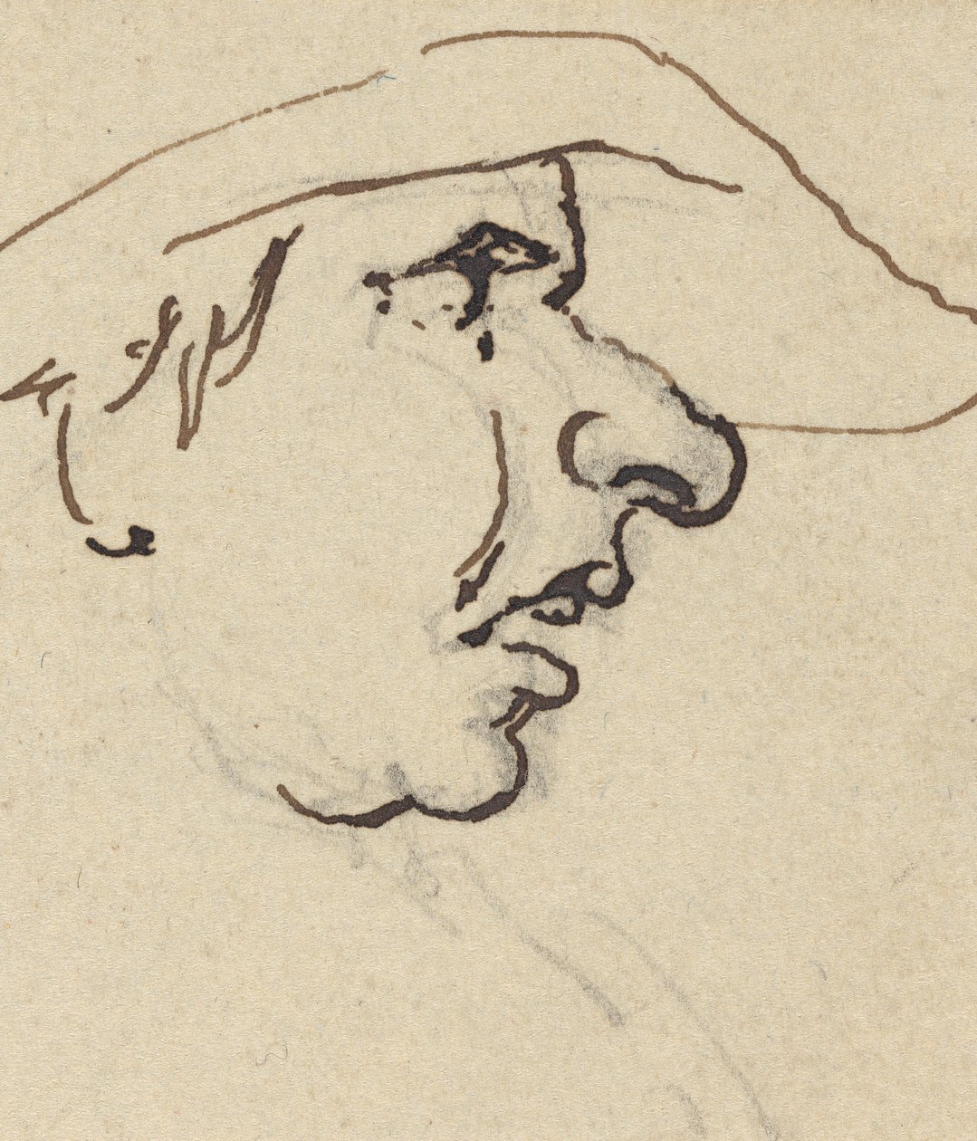 Profilo di Uomo con Naso Grande che Indossa un Cappello da Joseph Cartwright