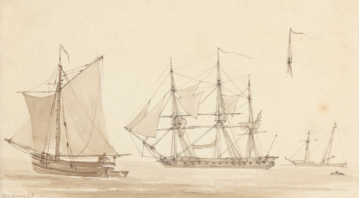 Schooner, corvetta e barca da pesca da Joseph Cartwright