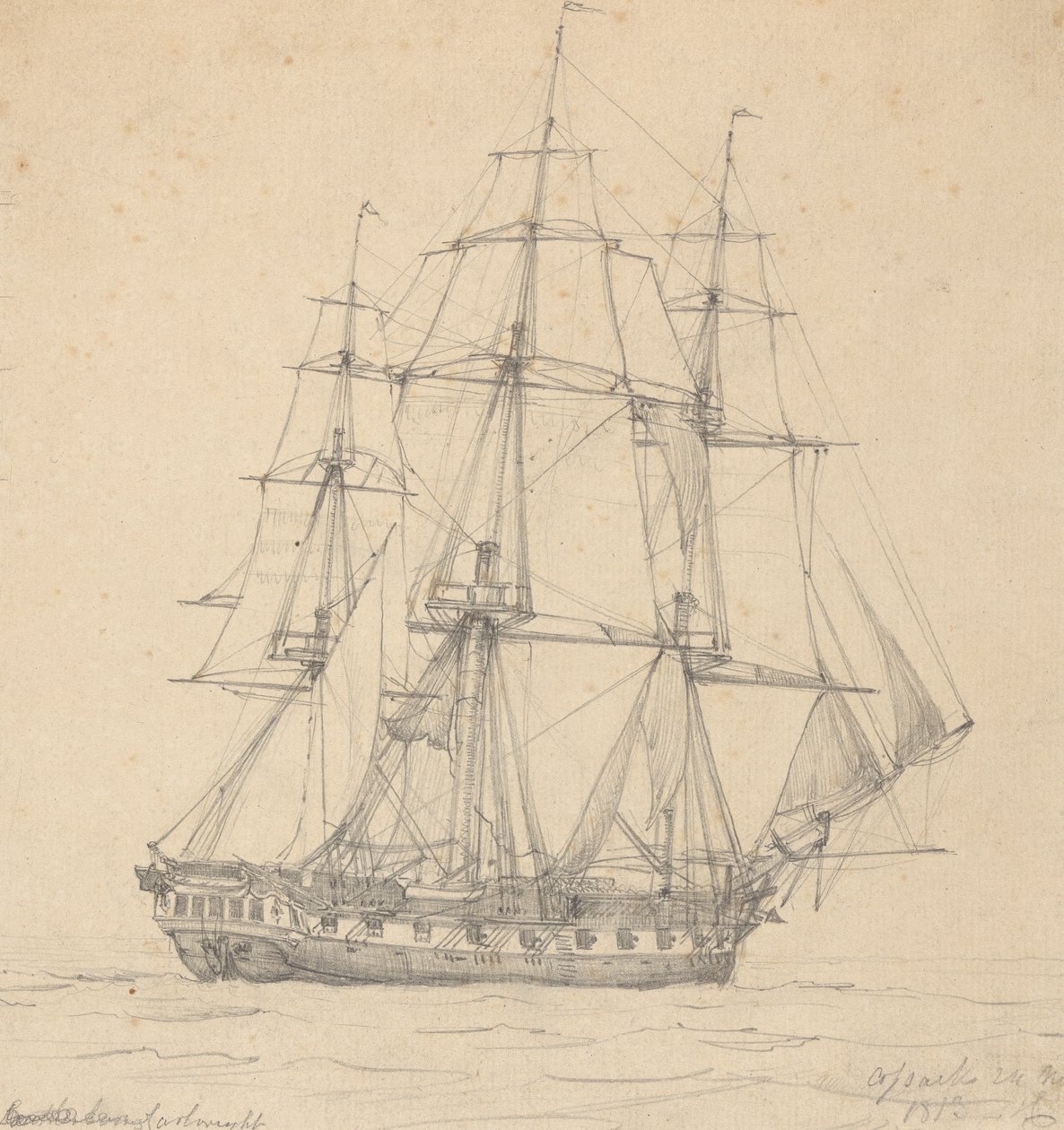 Fregata singola, poppa in avanti 1813 da Joseph Cartwright