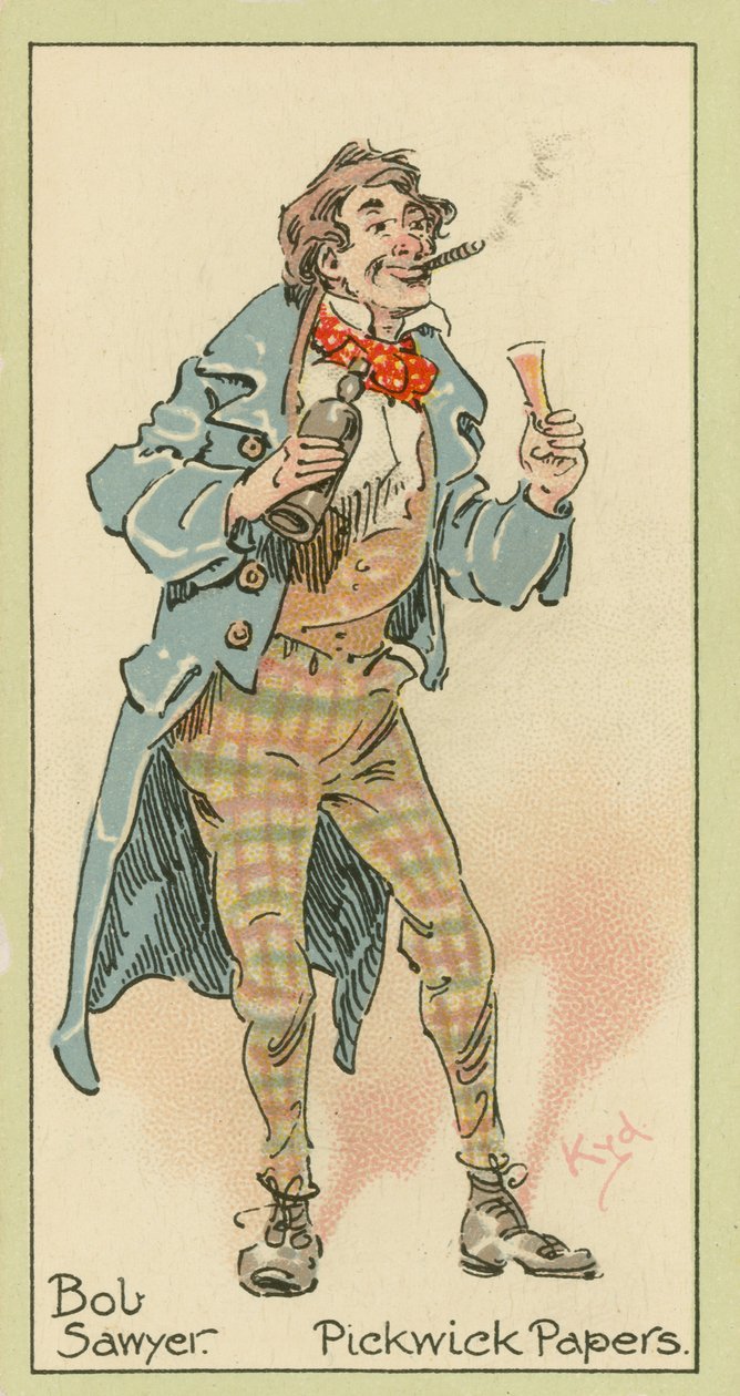 Bob Sawyer, Pickwick Papers (litografia a colori) da Joseph Clayton (1856-1937) (after) Clarke