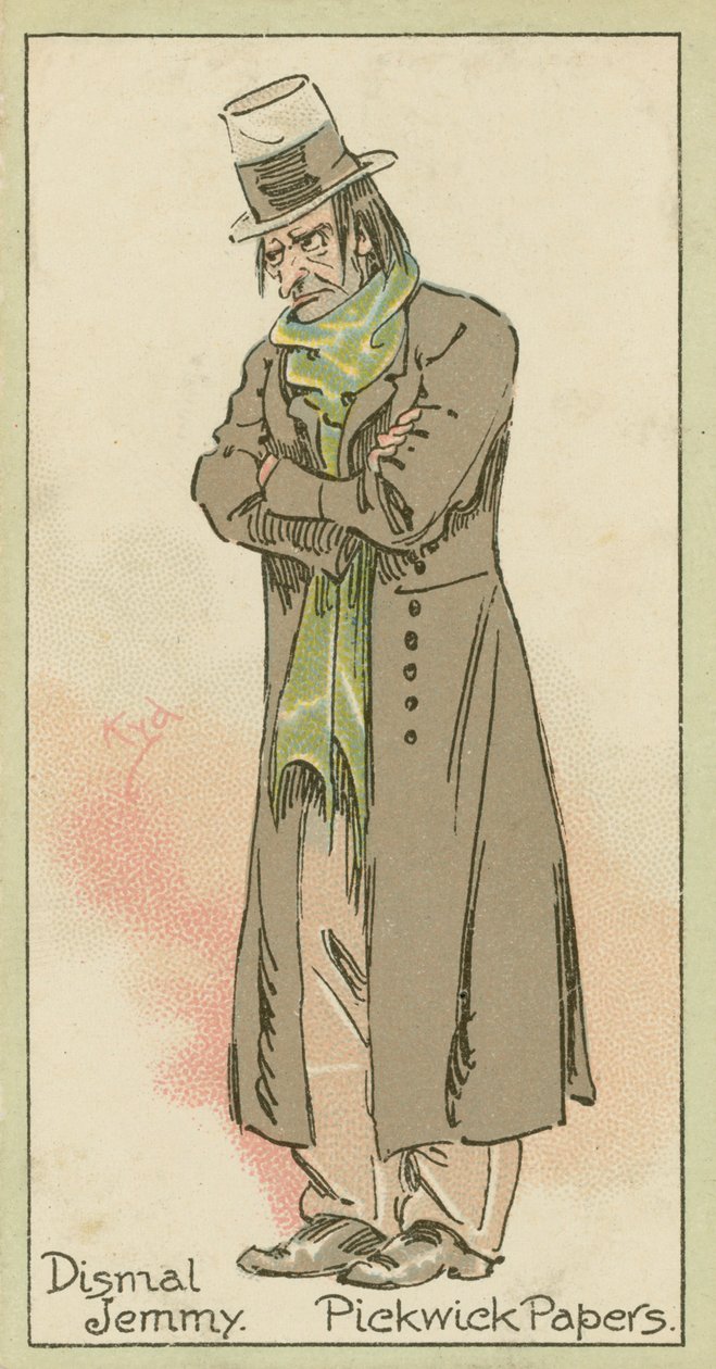 Dismal Jemmy, Pickwick Papers (litografia a colori) da Joseph Clayton (1856-1937) (after) Clarke