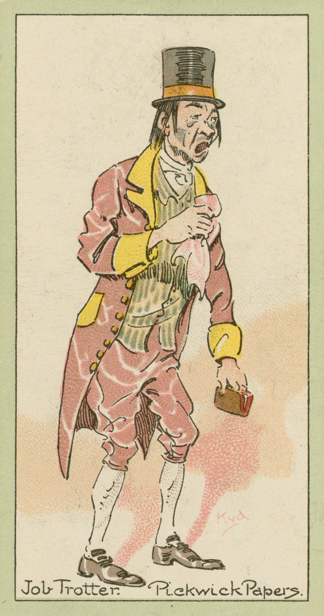Job Trotter, Pickwick Papers (litografia a colori) da Joseph Clayton (1856-1937) (after) Clarke
