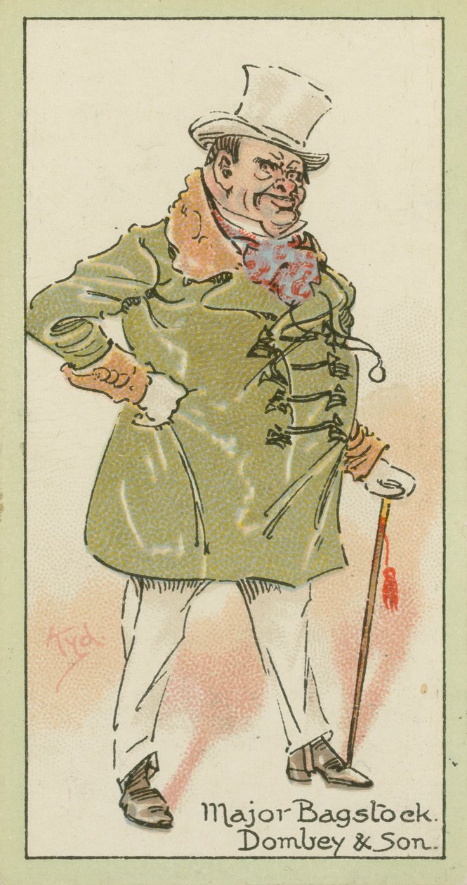 Maggiore Bagstock, Dombey  Son (litografia a colori) da Joseph Clayton (1856-1937) (after) Clarke