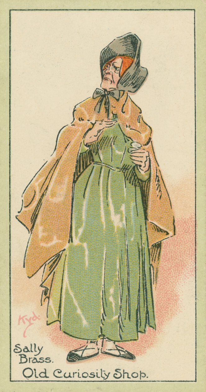 Sally Brass, Old Curiosity Shop (litografia a colori) da Joseph Clayton (1856-1937) (after) Clarke