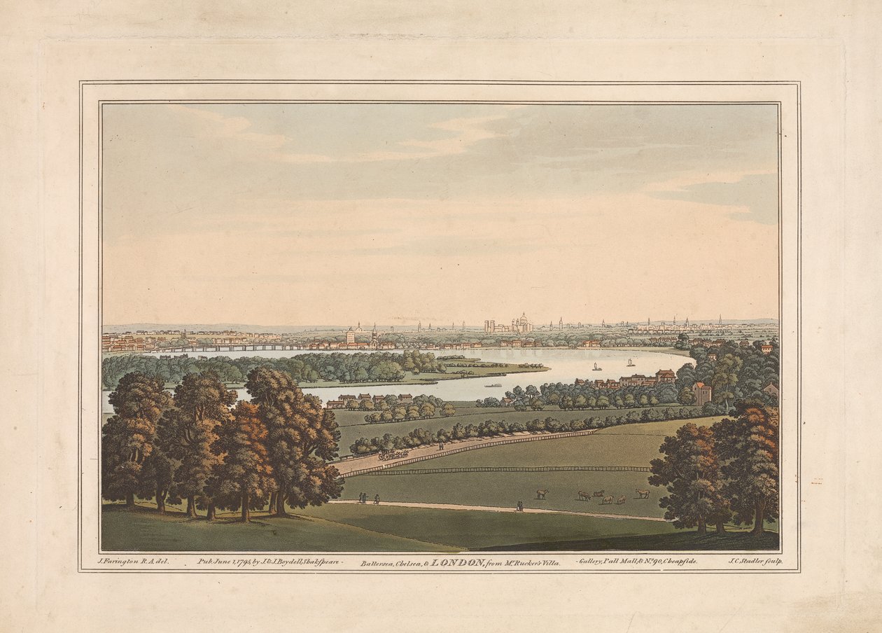 Battersea, Chelsea e Londra dalla villa del Sig. Rucker da Joseph Constantine Stadler