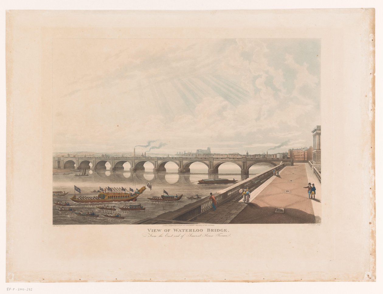 Vista del ponte di Waterloo dal lato est della terrazza di Somerset House da Joseph Constantine Stadler