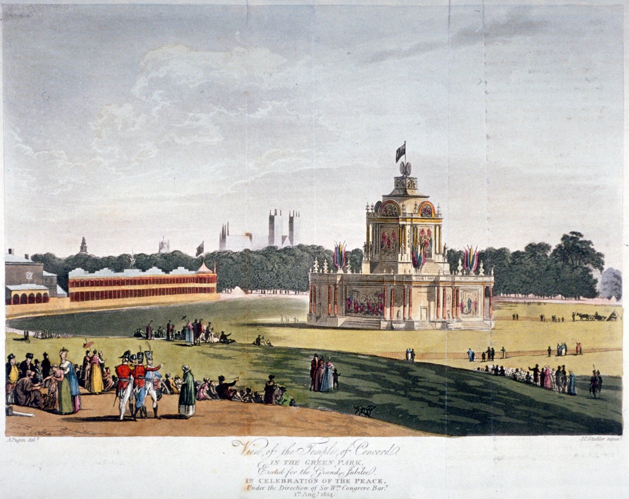 Green Park, Westminster, Londra, 1814 da Joseph Constantine Stadler