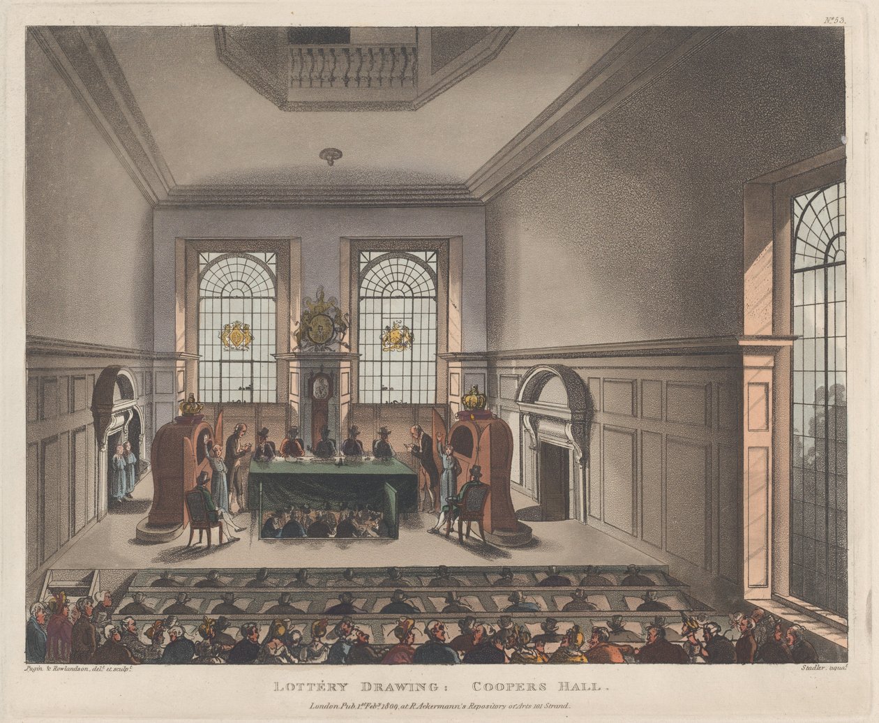 Estrazione della lotteria, Coopers Hall da Joseph Constantine Stadler