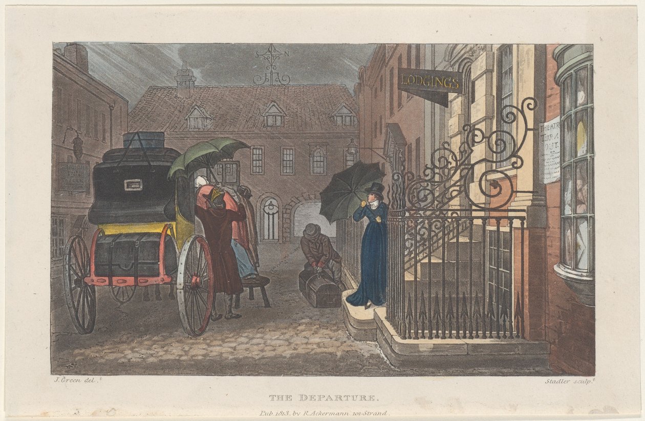 La partenza, da Poetical Sketches of Scarborough, 1813 da Joseph Constantine Stadler
