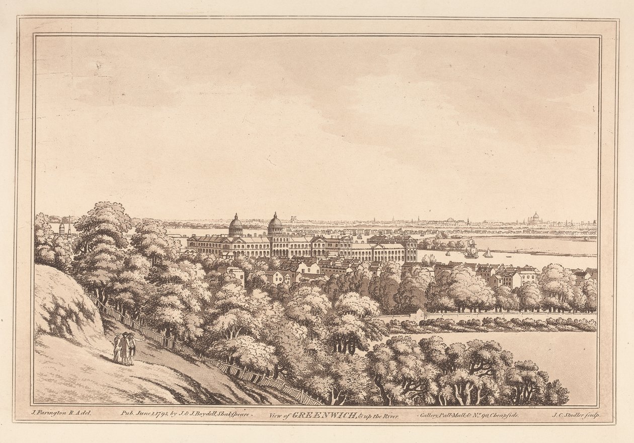 Veduta di Greenwich e del fiume da Joseph Constantine Stadler