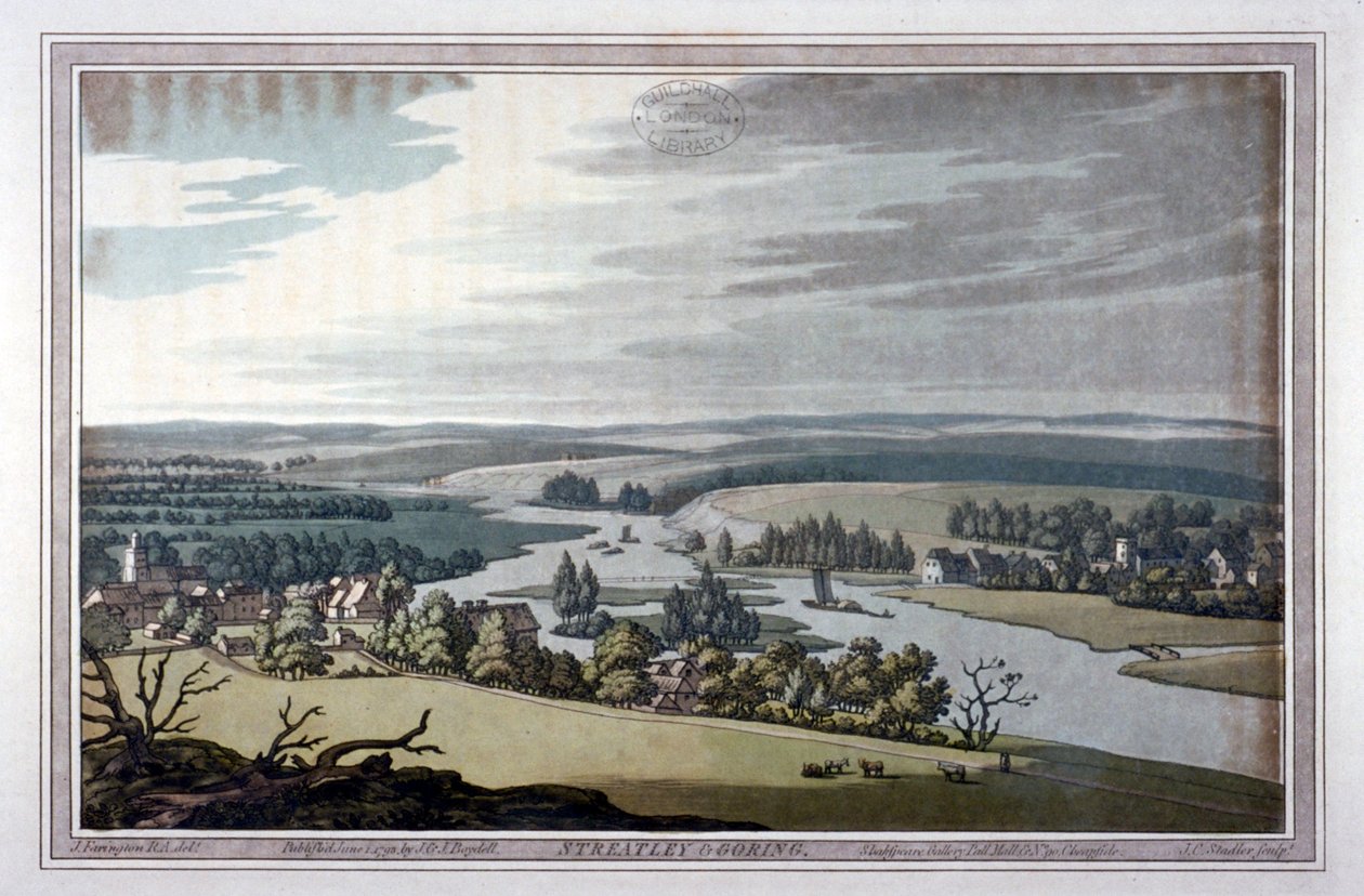 Veduta di Streatley e Goring nel Berkshire e Oxfordshire, 1793 da Joseph Constantine Stadler