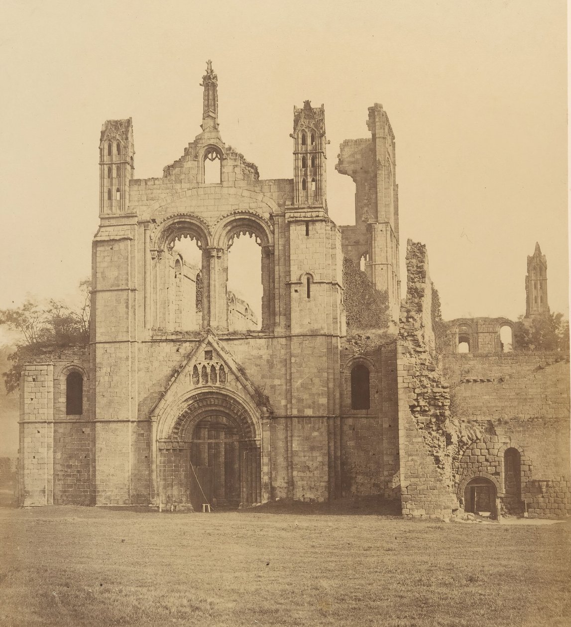 Abbazia di Kirkstall. Da Ovest, 1850s da Joseph Cundall