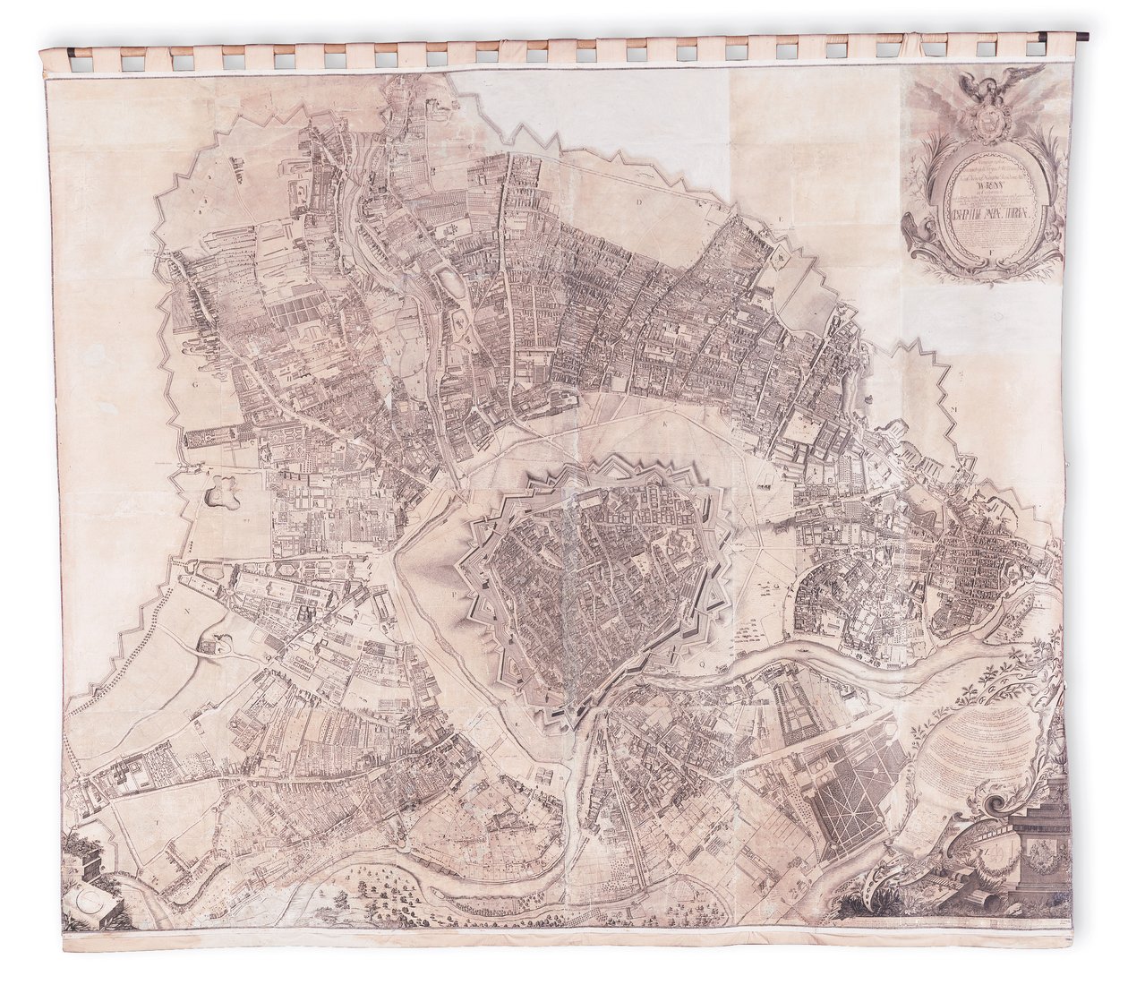 Mappa murale di Vienna da Joseph Daniel Huber