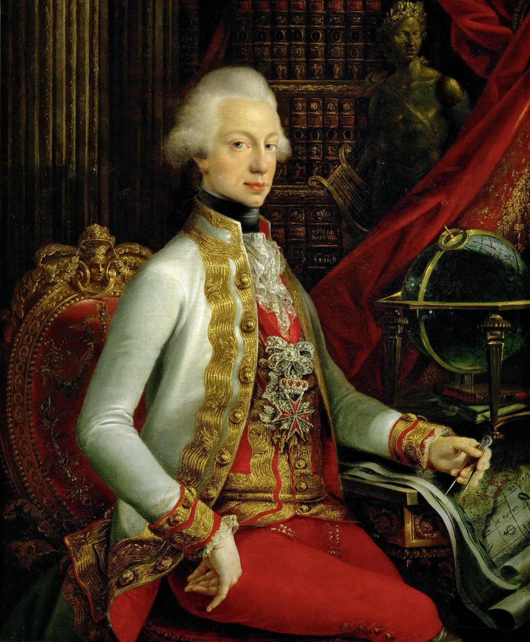 Granduca Ferdinando III di Toscana 1769-1824 seduto nella sua biblioteca, 1797 da Joseph Dorffmeister