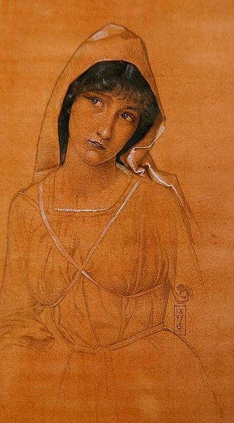 Ragazza con mantello da Joseph Edward Southall