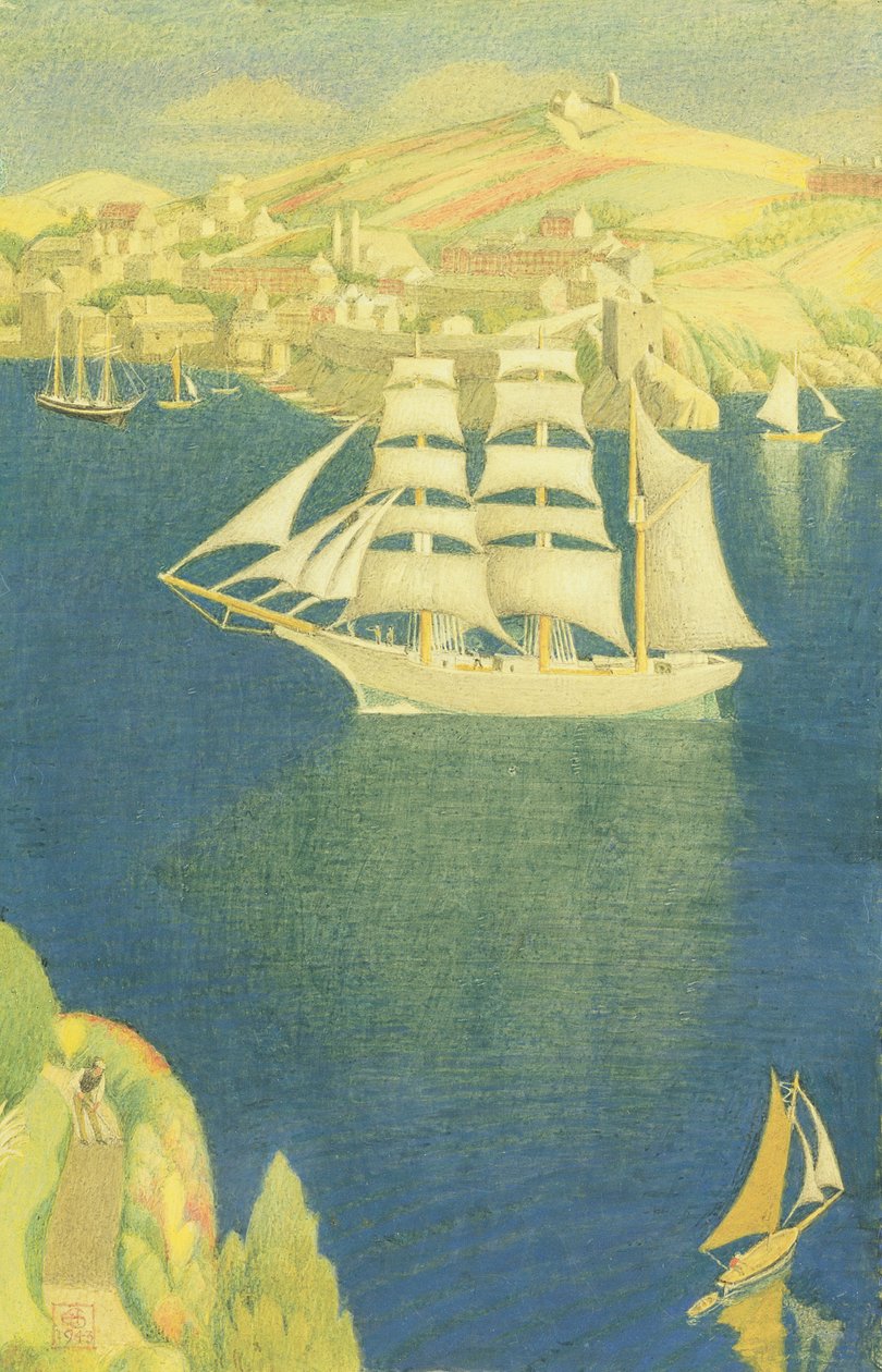 La barca bianca a Fowey da Joseph Edward Southall