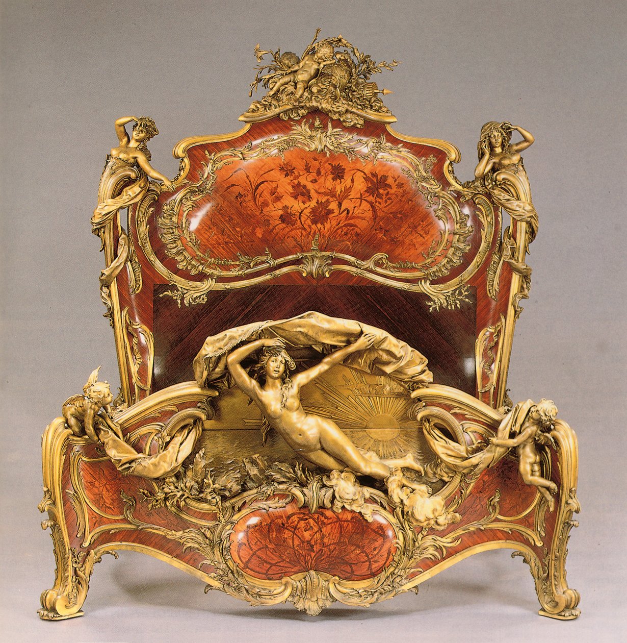 Un grande letto di riposo in stile Luigi XV da Joseph Emmanuel Zwiener