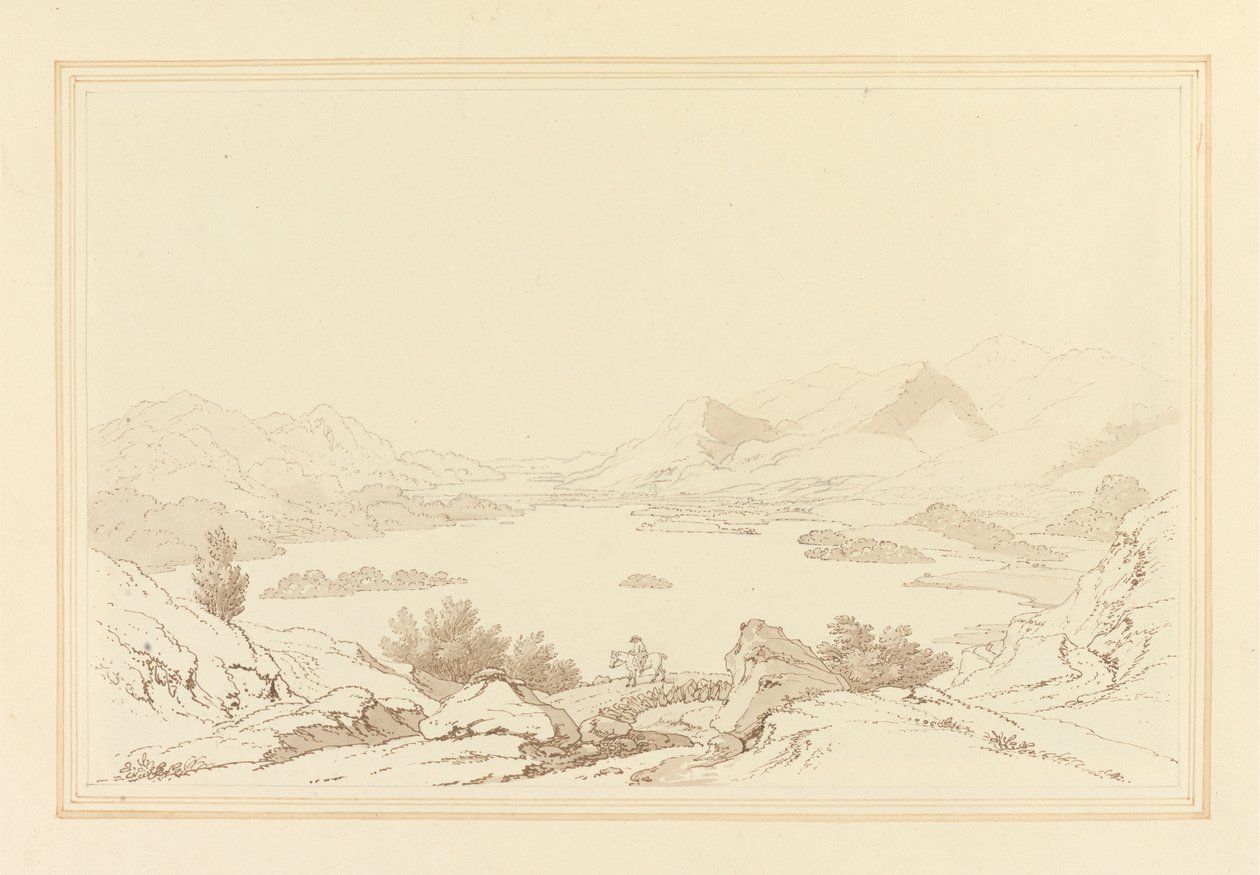 Vista generale del lago di Derwent Water da Joseph Farington