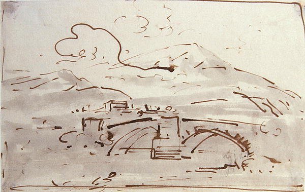Paesaggio con un ponte da Joseph Farington