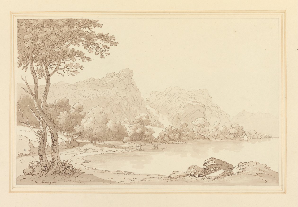 Cascate di Lodore con Cottage in Lontananza da Joseph Farington