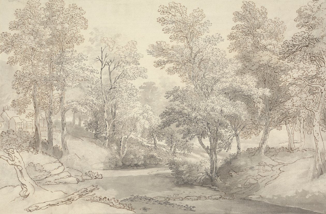 Pietre di guado sul fiume Duddon, Lake District da Joseph Farington