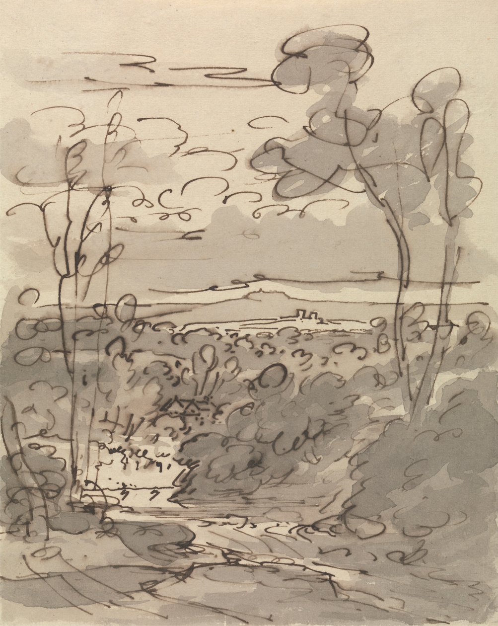 Alberi e paesaggio collinare da Joseph Farington