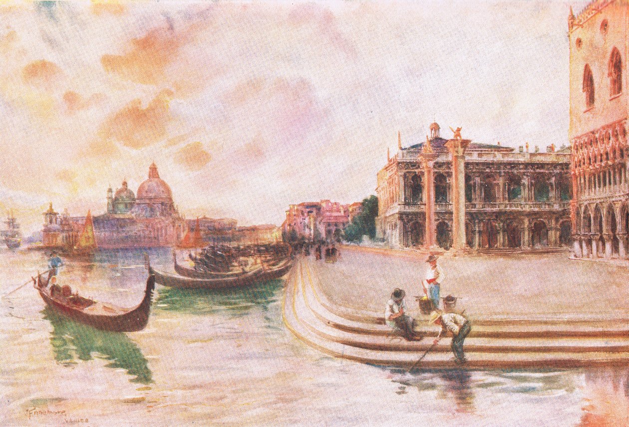 Il Molo, Venezia, da Hutchinsons Picturesque Europe pubblicato da Hutchinson & Son, c.1930 da Joseph Finnemore